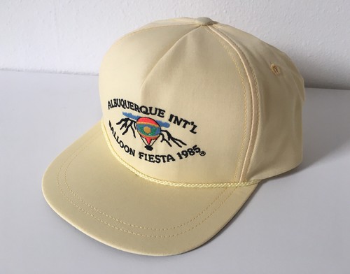 Vintage Rare 1985 Albuquerque Balloon Fiesta Hot Air Balloon Yellow Hat Cap 80s - Picture 3 of 8