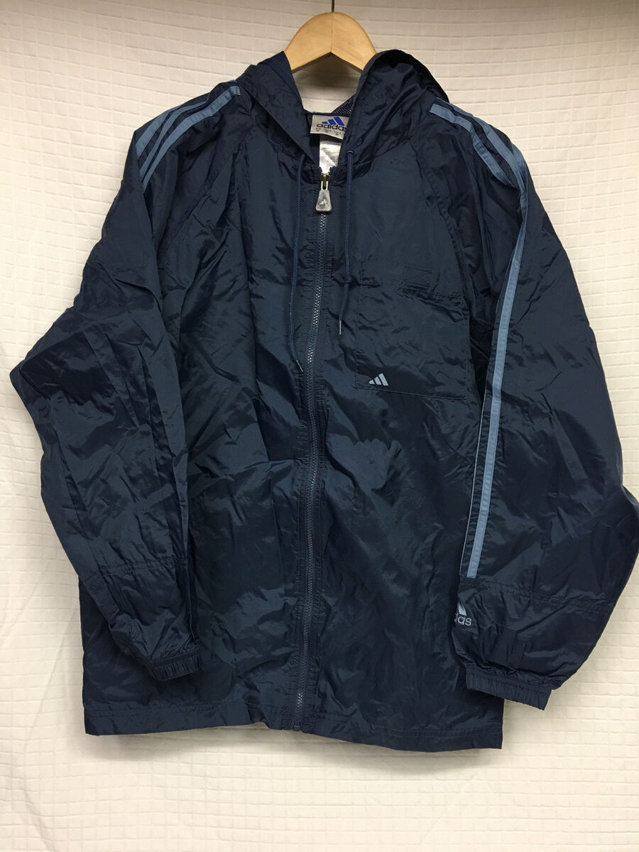 Vtg 90s ADIDAS Full Zip Nylon Windbreaker Hooded Jacket 3 Vtg 90s ADIDAS Full Zip Nylon Windbreaker Hooded Jacket 3