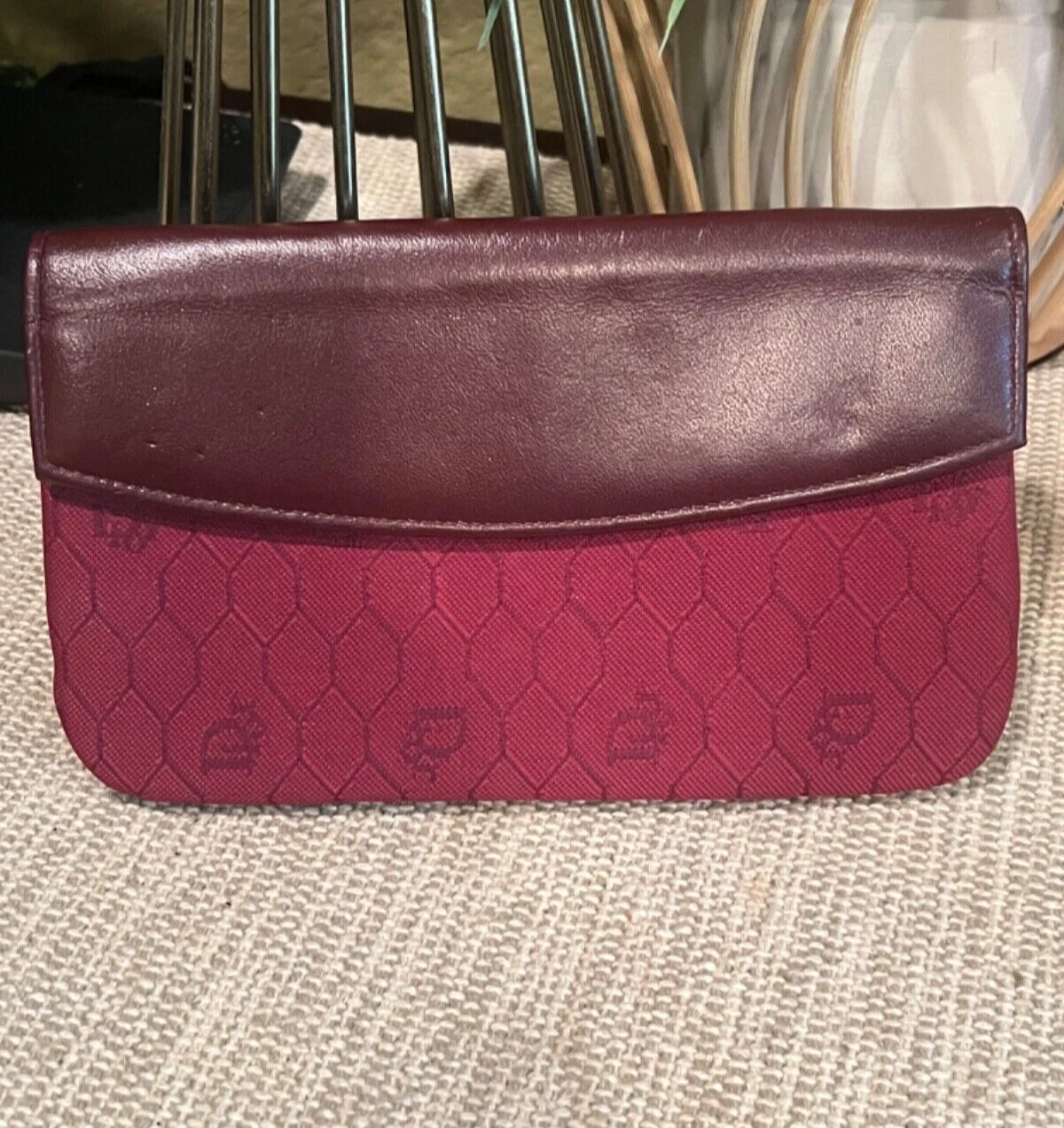 Pochette pochette bordeaux Christian Dior enveloppe vintage 