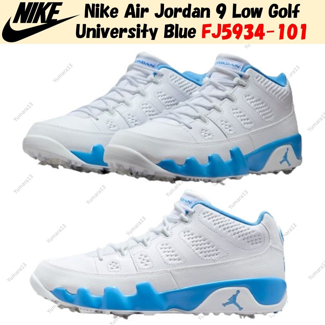 Nike Air Jordan 9 Low Golf University Blue FJ5934-101 US Nike Air Jordan 9 Low Golf University Blue FJ5934-101 US