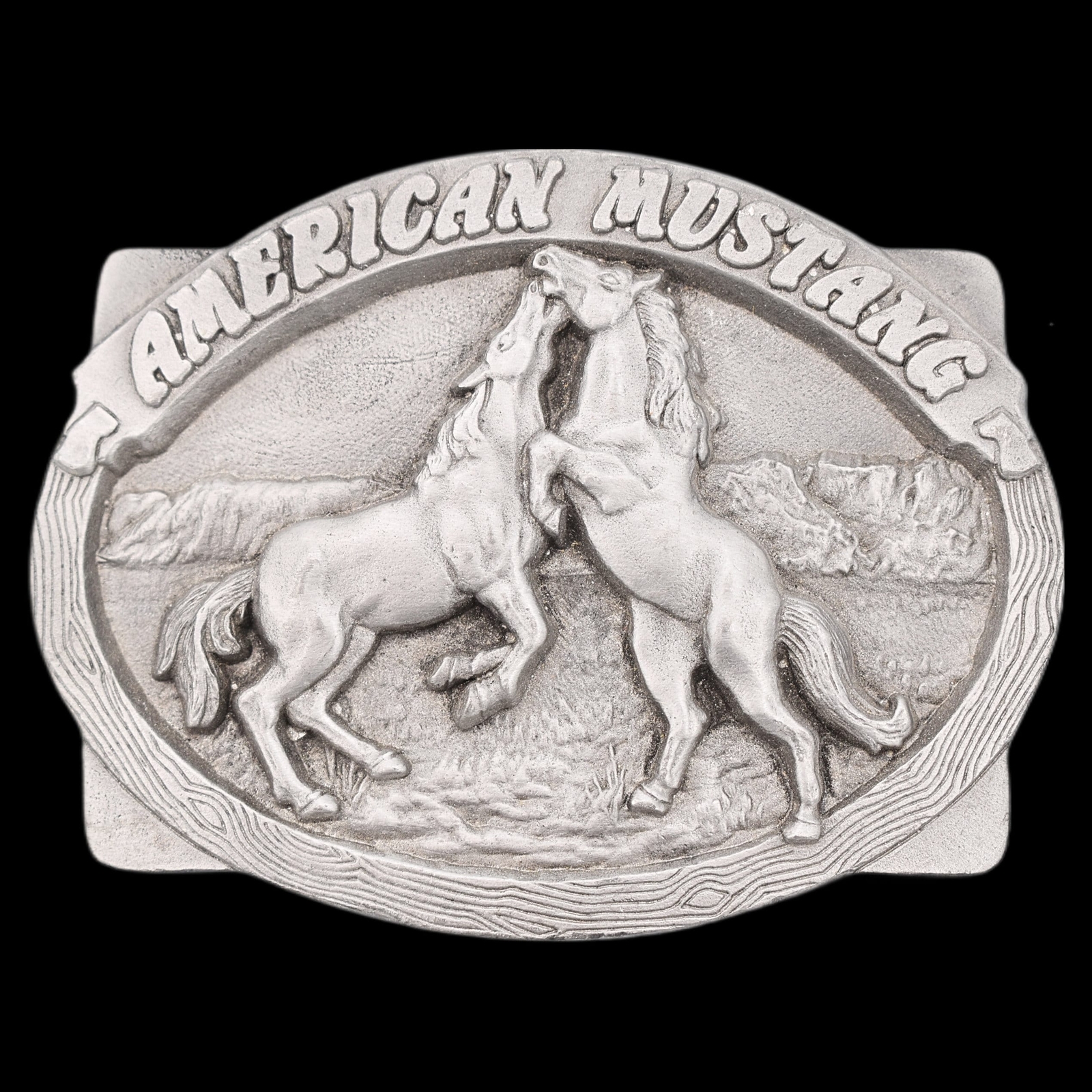 American Mustang Stallion Wild Horses Vintage Belt Buckle