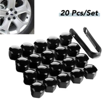 20PCS Black 17mm Car Hub Screw Cover Car Wheel Rims Nut Bolt Cap Set Accessories