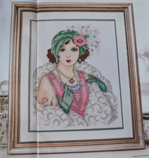 Cross Stitch Chart - Joan Elliott's Elegant Lady From Art Deco Era Sampler