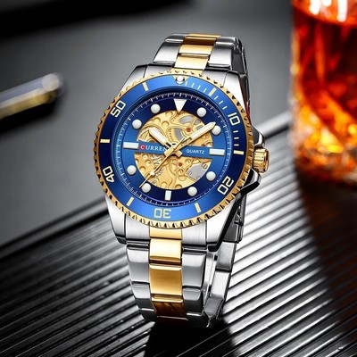 CURREN Watches Imitated Mechanical Design Quartz Watch