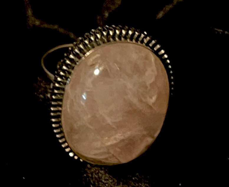 Vintage Statement RING  - Rose Quartz - Adjustabl… - image 7