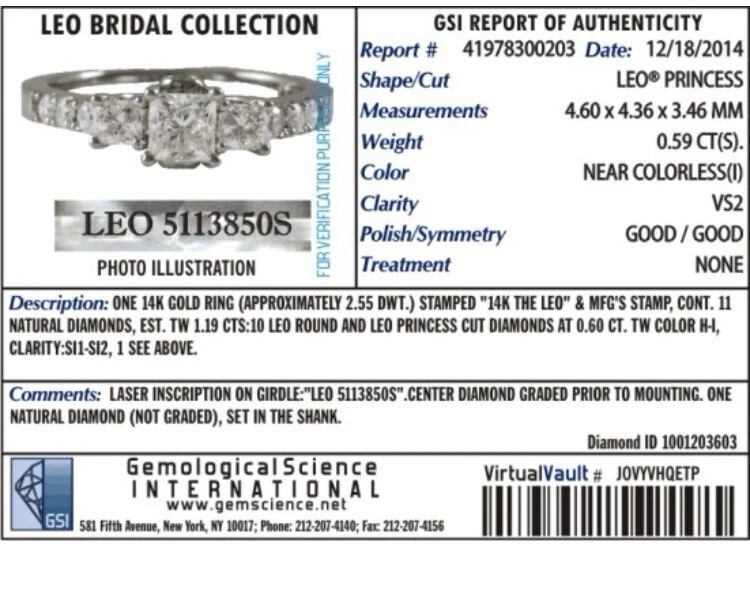 Juego de novia Leo 2,16 CTs Foto 4 de 4