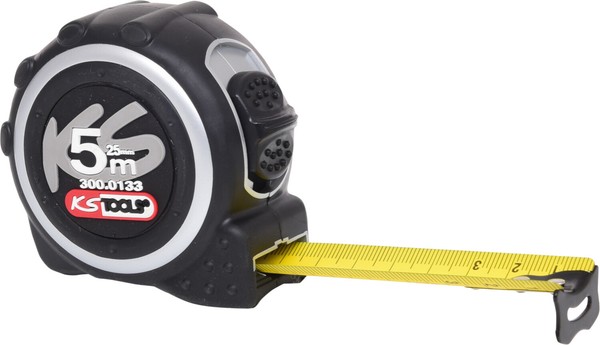 KS Tools Bandmaß Mit Feststeller, Schwarz-Grau, 5M, 25Mm (300.0133)-image