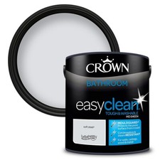 Crown Bathroom Paint - Soft Steel - 2.5L - Grey - Easyclean - Tough & Washable