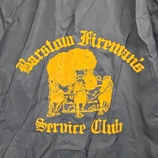 VTG Hartwell Satin Jacket Made in USA Snap Button Barstow Firemans Service 2XL