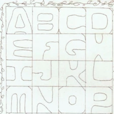 Joyce Brown 80s Alphabet Etching Modern Nursery Art Children's Classroom Decor