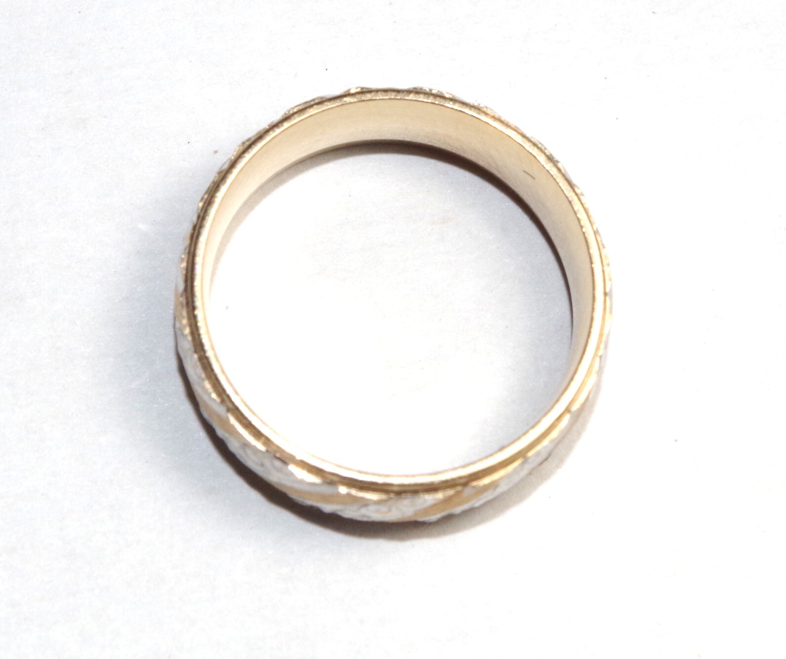 Quality Solid Yellow Gold 10K Thick Two-Tone Diam… - image 6