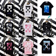 ?OFF WHITE OW Couple Arrow Print Casual T-Shirt Casual Loose Tee Top Unisex New
