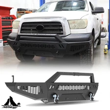 For 2007-2013 Toyota Tundra Steel Front Bumper Replacement w/D-Rings+LED Lights