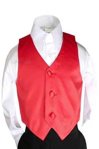 23 color Satin Vest only for Boy Teen Formal Party Graduation Tuxedo Suit 8-28 - Picture 37 of 47
