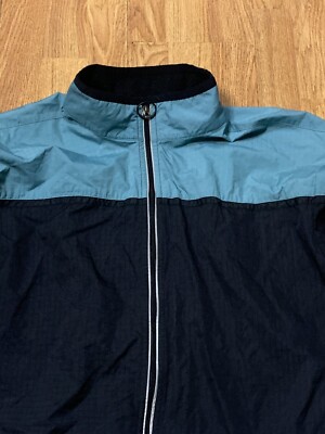 Vintage Nike Jacket Men Large Blue Windbreaker Vented Rain Performance Nylon 90s