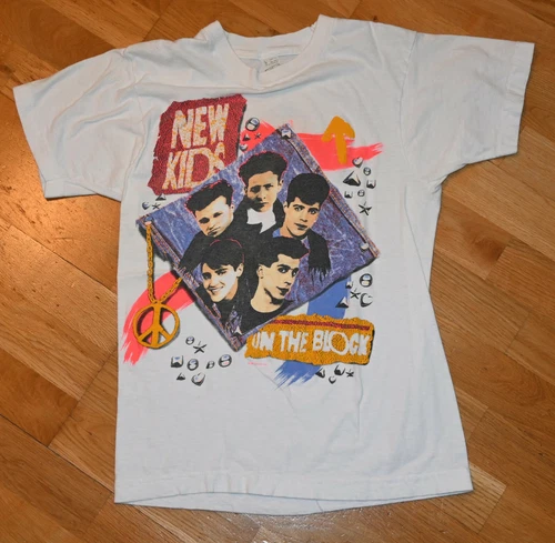 NEW KIDS ON THE BLOCK concert tour tee t-shirt S 1990s vintage concert t-shirt, vintage, size S, single stitch, B+ condition