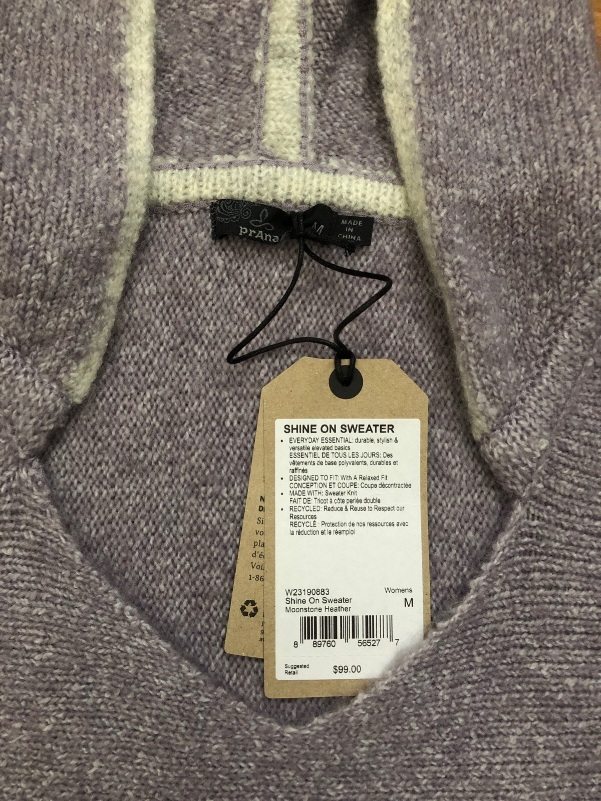 NWT prAna “Shine On” Sweater Size M 