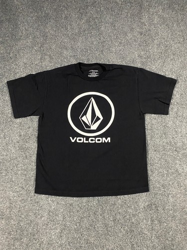 Volcom Shirt Mens Extra Large Black Short Sleeve Crew Neck Logo Graphic 2084