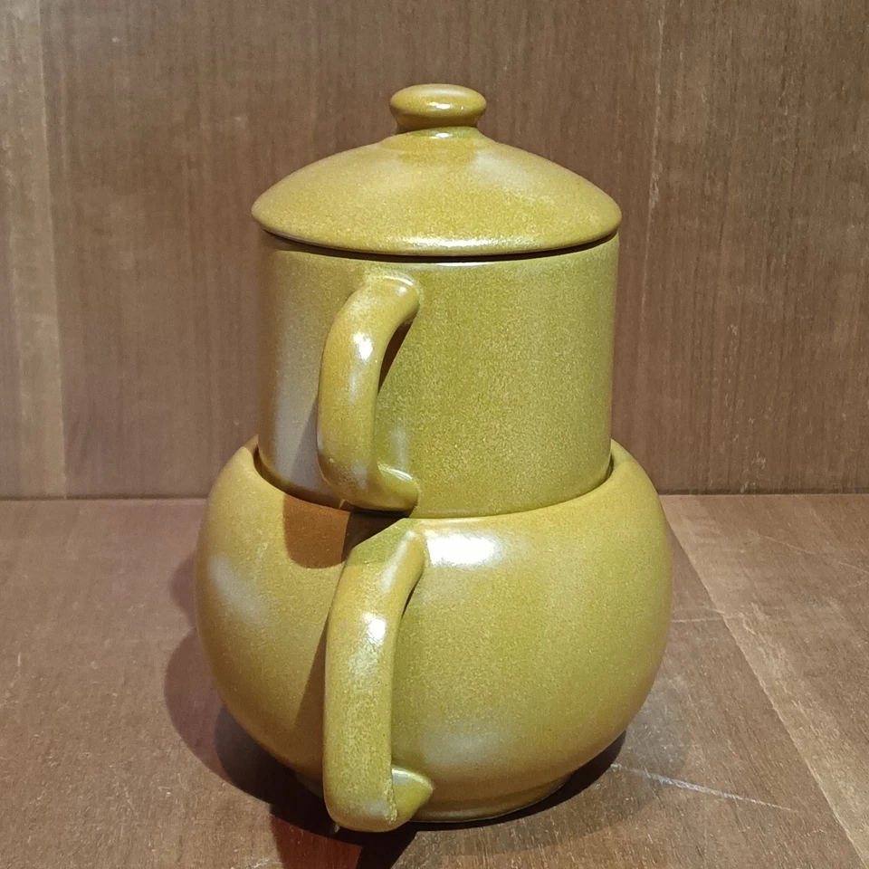 Théière En Grès Empilable Avec Infuseur, Jaune, Cafetière  - Photo 4/4