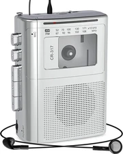 Portable Cassette Player Recorder with Bluetooth Transmitter, AM FM Cassette Pla