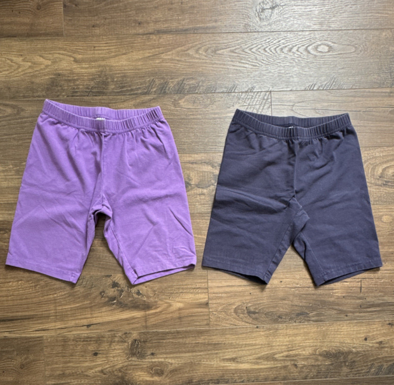 2 pair Hanna Andersson Girls Biker Shorts Purple Navy US 10 140 cm Set