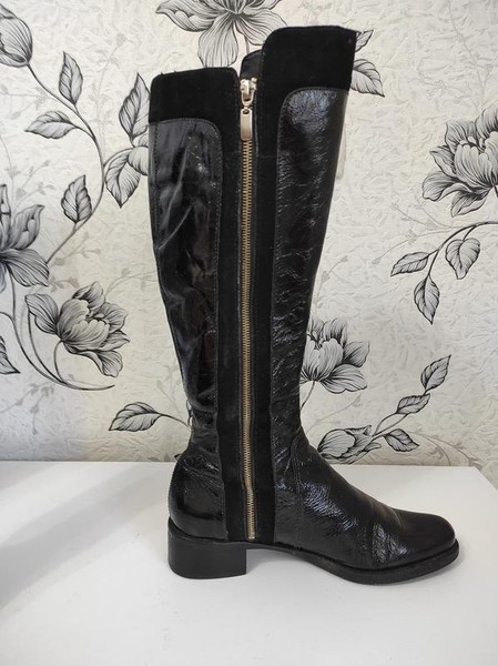 Women Dune Boots Black Leather 40 #3ODH