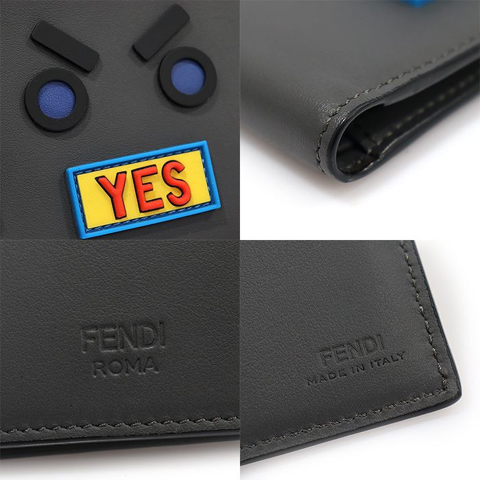 Fendi Gray Leather YES Face Bifold Wallet 7M0169 98995991 | eBay Fendi Gray Leather YES Face Bifold Wallet 7M0169 98995991 | eBay