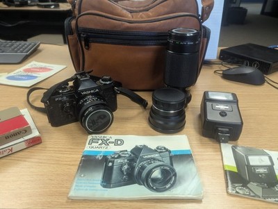 Yashica FX-D Quartz 35mm SLR Film Camera w/ Yashica ML 50mm, Ultra Wide, 80-200