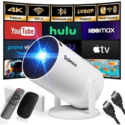Mini Projector with WiFi and Bluetooth Built-in Apps Smart Projector Support ...