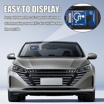 RONGWI Handicap Placard Houder, Handicap Placard Houder voor Auto, Parkeervergunning Houder voor Auto Voorruit, Gehandicapte Vergunning Sign Protector, Transparant Acryl met Sterke Zuignap