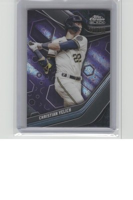 2023 Topps Chrome Black #54 Christian Yelich Purple Mini-Diamond /150 B32R2C136
