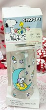 Vtg DANARA Peanuts SNOOPY  WOODSTOCK Stars/Moon Plastic 8 oz Baby Bottle