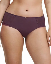  38 Chantelle 13B4 C-Jolie Hipster Briefs Panties, Aubergine, Size S