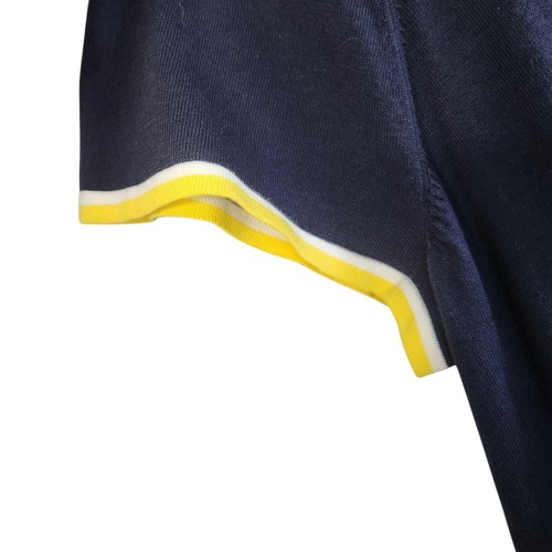 Talbots Women’s Short Sleeve Sweater Navy Blue/Yellow/White Fine Knit Size 3X - Picture 2 of 11