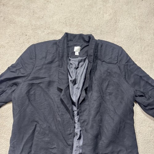 Lauren Conrad Jacket Womens 16 Gray Open Front Blazer 1/2 Sleeve Rayon Blend Top - Picture 2 of 14