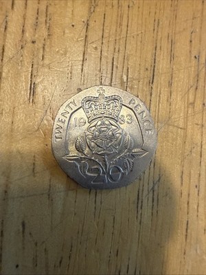 1983 Rare Twenty Pence Elizabeth II UK Coin D. G. Reg. F. D.
