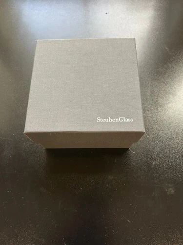 6x6x3.5"  EMPTY GREY STEUBEN BOX with factory foam inside
