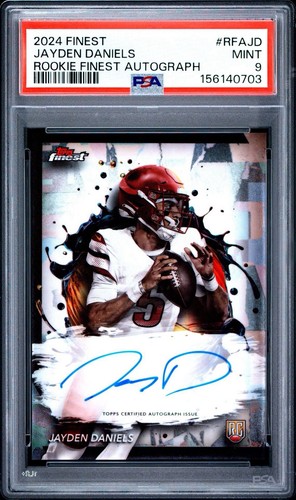 2024 TOPPS FINEST ROOKIE AUTO #RFAJD JAYDEN DANIELS ROOKIE RC PSA 9