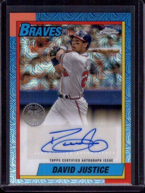 DAVID JUSTICE 2025 Topps Series 1 1990 Silver Pack Chrome