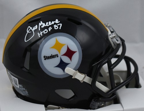Joe Greene Autographed Steelers Speed Mini Helmet w/ HOF - Beckett W Holo *White - Picture 1 of 3