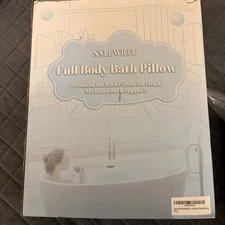 Full Body Bathtub Pillow  Curved Ergonomic Design Suction Cups, Bath Cushion NWT