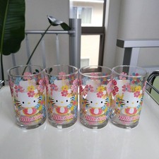 Sanrio Hello Kitty Glass Set 4 Vintage 2004 Retro Unused Collectible