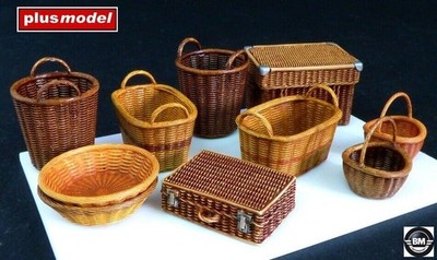 Plus Model Wicker baskets big Weidenkörbe groß Bausatz 1:35 Art. 537