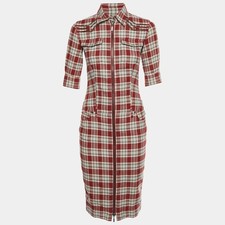 McQ By Alexander McQueen Red Plaid Flannel Shirt Dress S