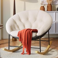 Wide Rocking Chair Nursery Comfy Saucer Nursery Rock Chairs W/Removable Cushion