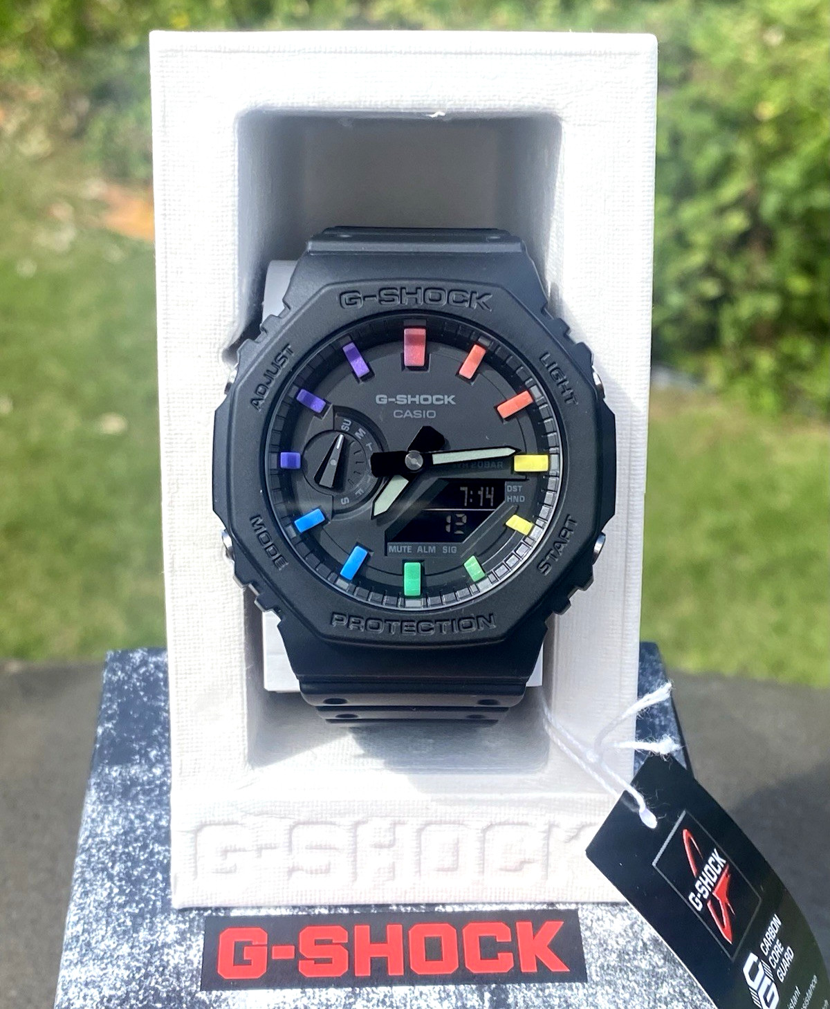 New Casio G-Shock GA2100 Rainbow Black Carbon Digital Watch Limited EditionMOD