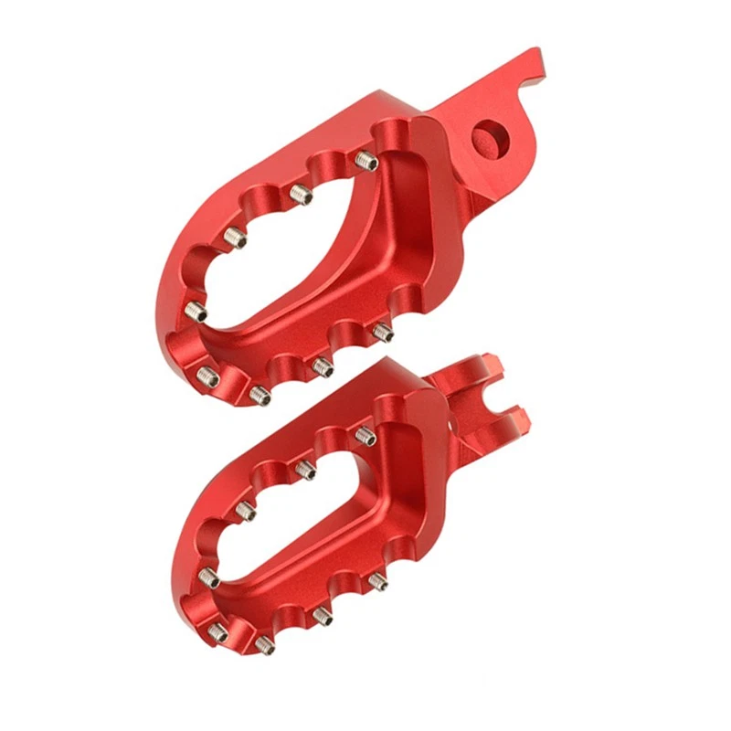 Pedals Foot Rests For Honda CRF450R/X CRF250L/M Off road Dirt Bike Motocross Red — 第 4/4 张图片