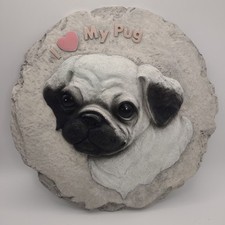 I Love My Pug Wall Hanging Plaque- 9  Round 3D Resin