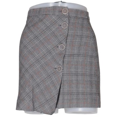 Zara Basic, Wickelrock, Größe: XS, Grau/Mehrfarbig, Karo, Damen #ctA