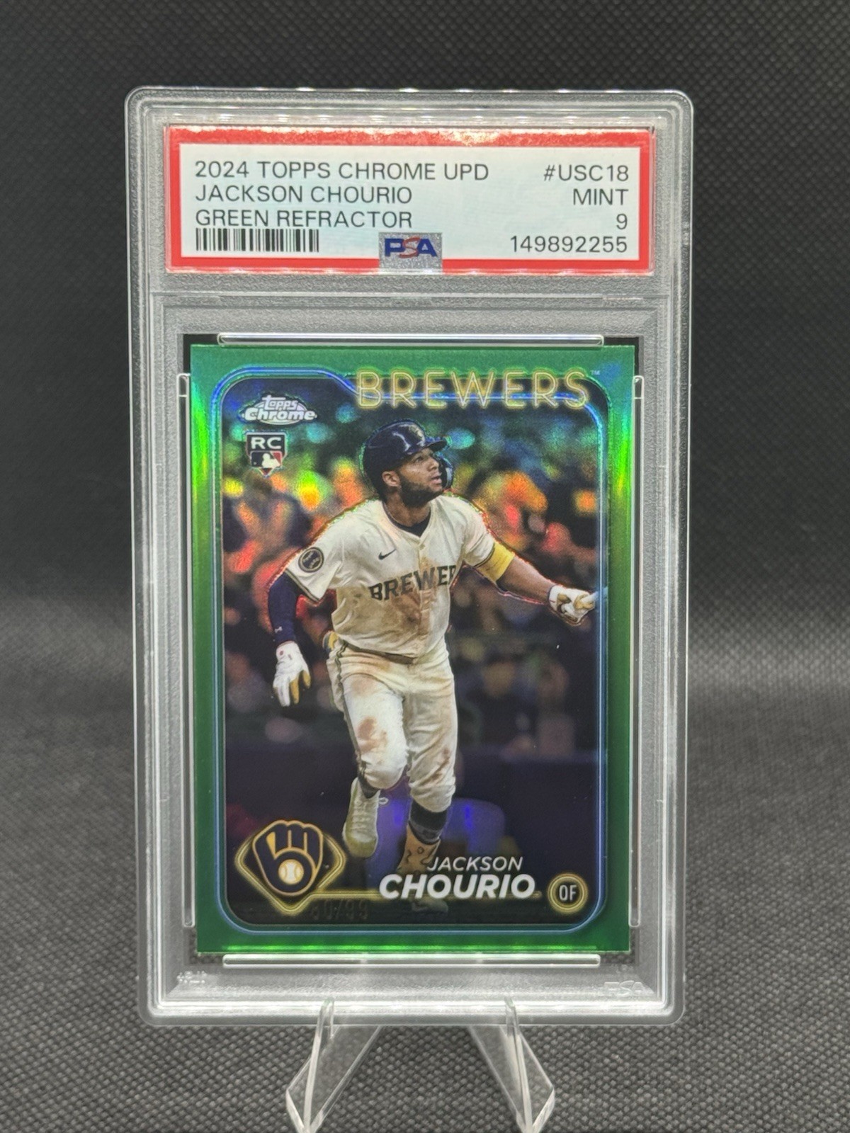 2024 Topps Chrome Update Series - Jackson Chourio #USC18 Green Refractor /99 RC